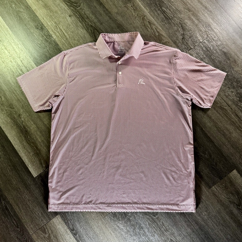 RHOBACK Men's POLO Style Polyester/Spandex 2XL Shirt TEXAS DESIGN ALL OVER PRINT